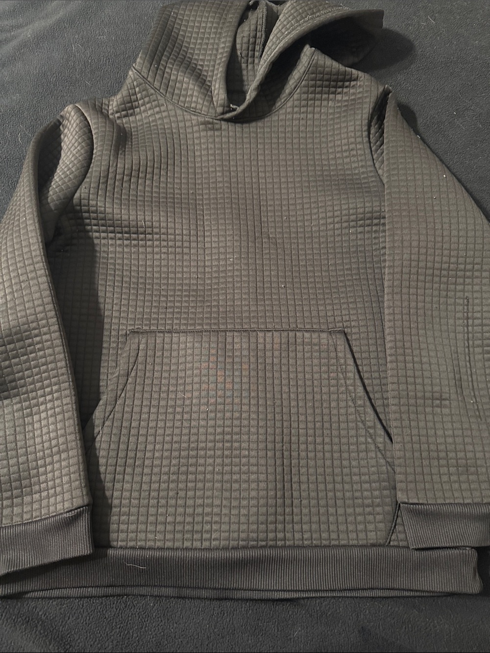 Kids Quilted Hooded Sweatshirt - Black